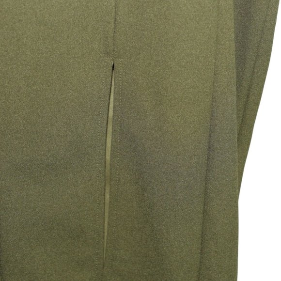 Windsor Medium Olive Green Monica Formal Dress Feather Trim Strapless Split - Picture 14 of 16